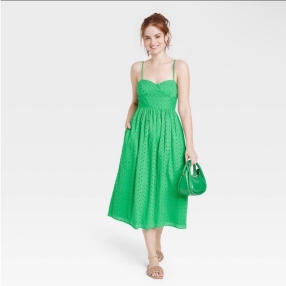 a new day Dresses & Skirts - ❌SOLD ❌ NWOT A New Day Green Eyelet Midi Dress
